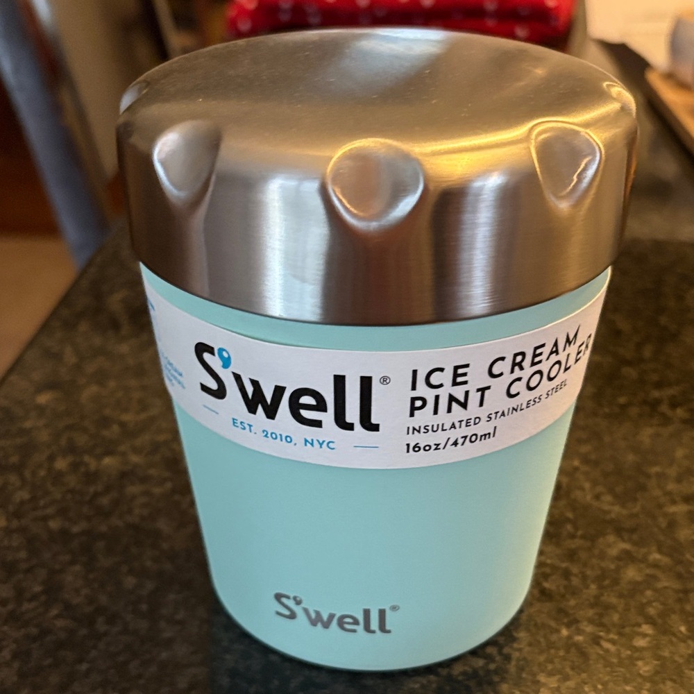 S'well Ice Cream Pint Cooler - Stainless Steel and Mint